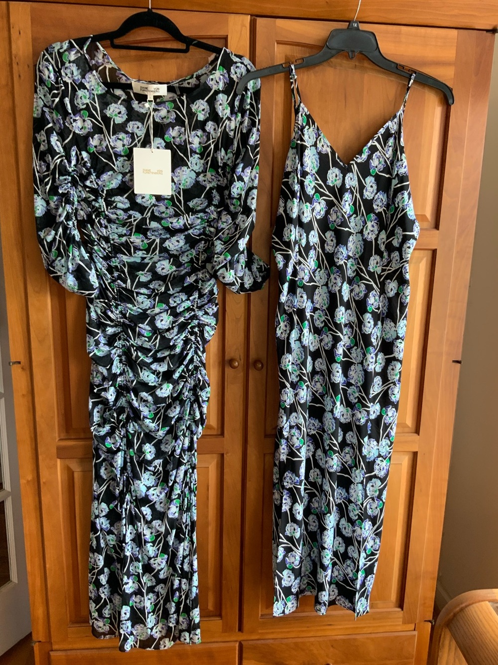 Diane Von Furstenberg, Corinne 2-Piece Dress, XL, NWT, Mesh Overlay, P-T-P 22” - Picture 2 of 11